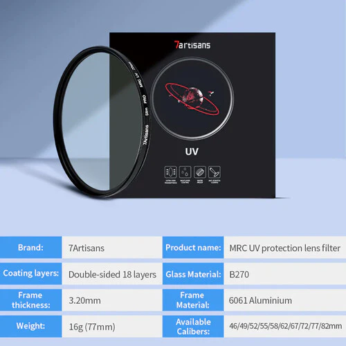 7artisans Photoelectric 72mm MRC-UV Filter - Image 4