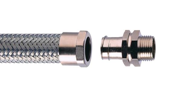 ABB - Adaptaflex S20/M20/B Conduit Connector Size 20mm Straight Brass Metallic IP40