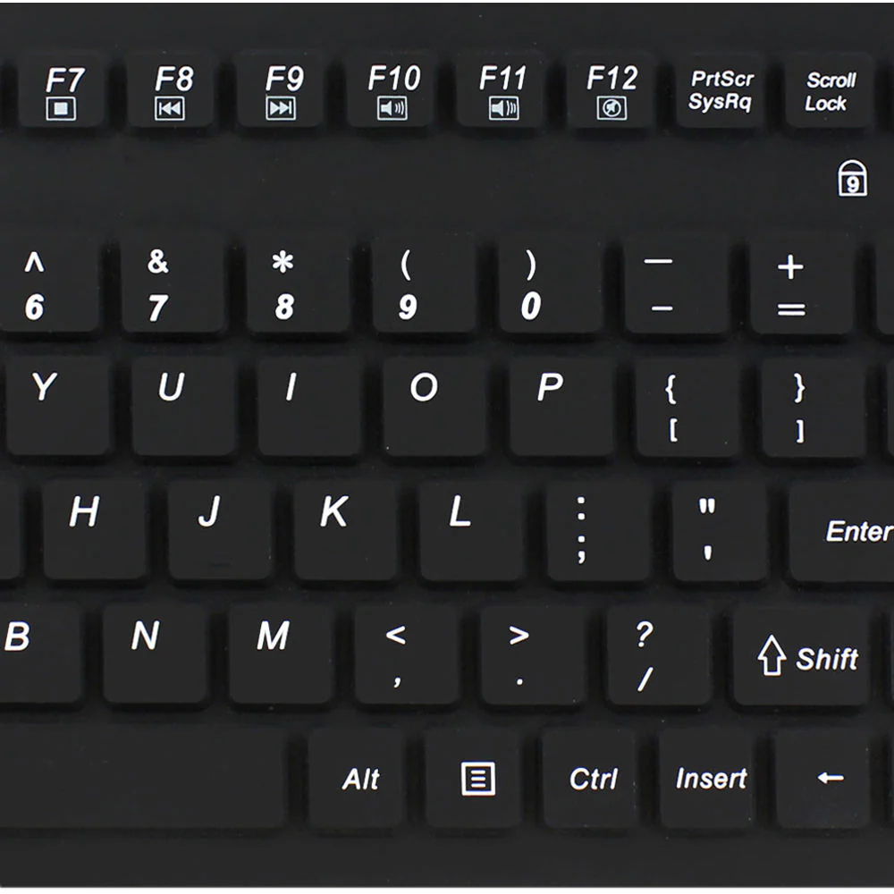 Adesso SlimTouch 270 Antimicrobial Waterproof Touchpad Keyboard (Black) - Image 6
