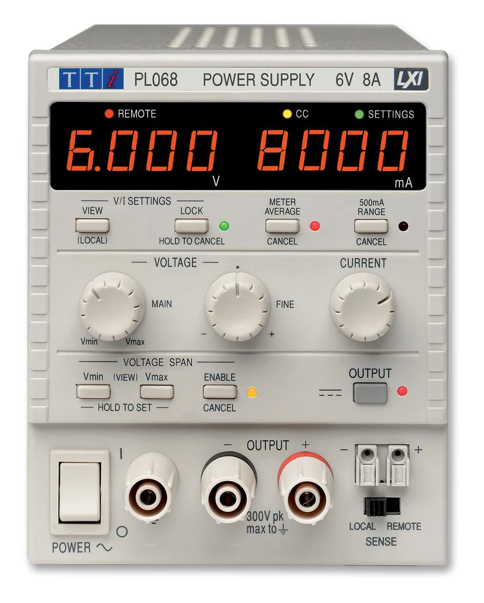 AIM-TTI Instruments PL068 PL068 Bench Power Supply Linear Regulated Adjustable 1 Output 0 V 6 A 8