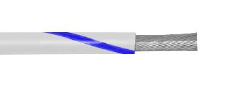 ALPHA WIRE 3057 WU001 Wire, Stranded, Hook Up, PVC, White, Blue, 16 AWG, 1.326 mm², 1000 ft, 305 m