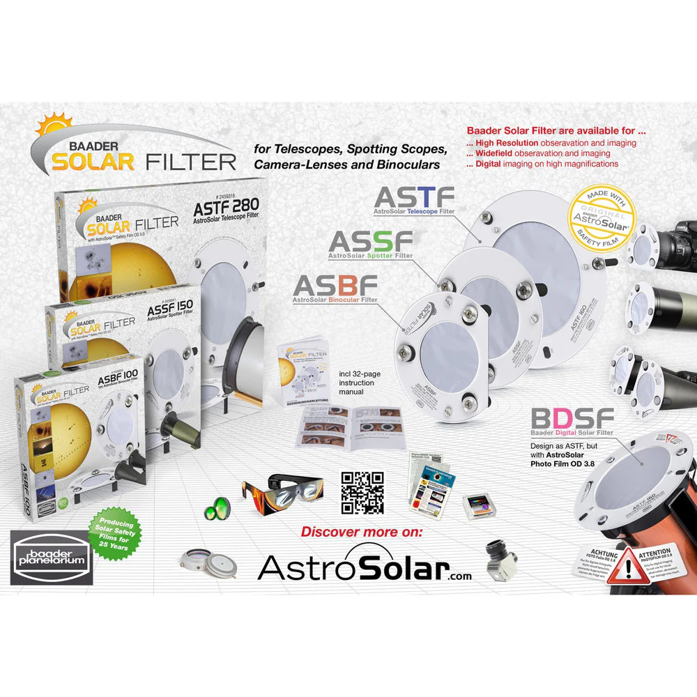 ALPINE ASTRONOMICAL 50mm Baader AstroSolar White-Light Solar Filter for Binoculars (Single) - Image 7