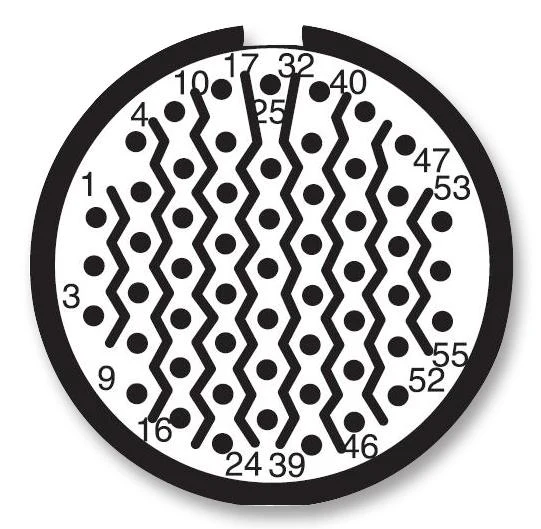 AMPHENOL AEROSPACE D38999/26ME35PA Circular Connector, MIL-DTL-38999 Series III, DS38999/26 Series, Straight Plug, 55 Contacts - Image 2