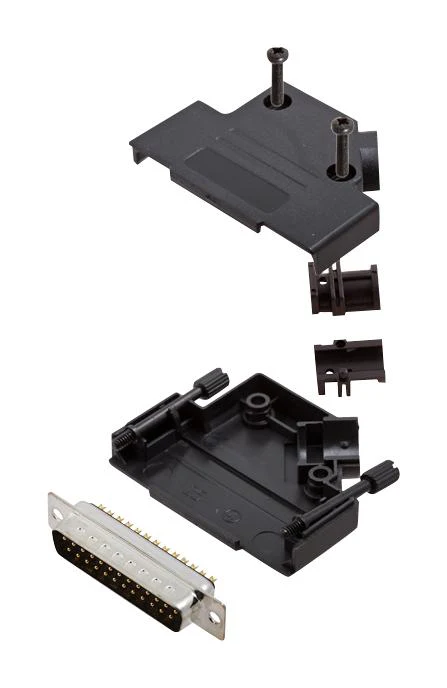 Amphenol ICC (COMMERCIAL PRODUCTS) L17D45PK-P-25+L717SDB25P D Sub Connector With Backshell DB25 25 Contacts Plug Solder DB D45PK-P Series Steel Body