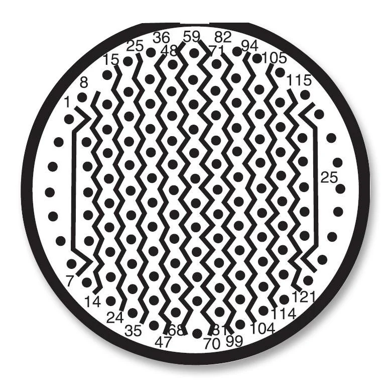 Amphenol Industrial D38999/20WJ35AA D38999/20WJ35AA Circular Connector MIL-DTL-38999 Series III Wall Mount Receptacle 128 Contacts - Image 2