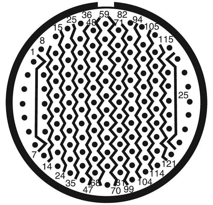 AMPHENOL INDUSTRIAL D38999/24WJ35PB-LC Circular Connector, MIL-DTL-38999 Series III, DS38999/24 Series, Jam Nut Receptacle, 128 Contacts - Image 2