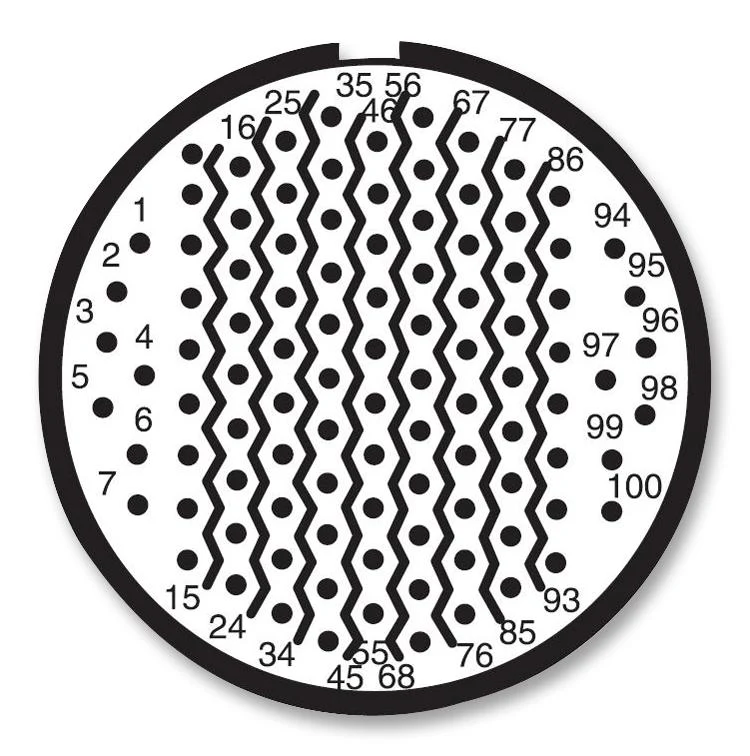 AMPHENOL LTD TV07RW-23-35P Circular Connector, Tri-Start TV, Jam Nut Receptacle, 100 Contacts, Crimp Pin, Threaded, 23-35 - Image 2