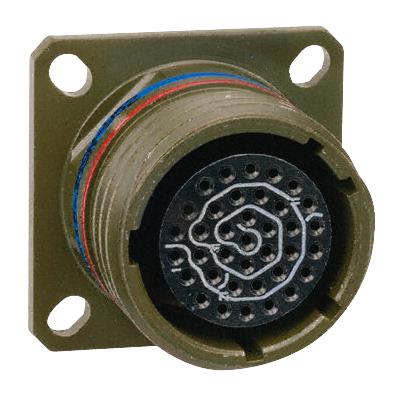 AMPHENOL SOCAPEX D38999/20WB98BA Circular Connector, MIL-DTL-38999 Series III, D38999/20 Series, Wall Mount Receptacle, 6 Contacts