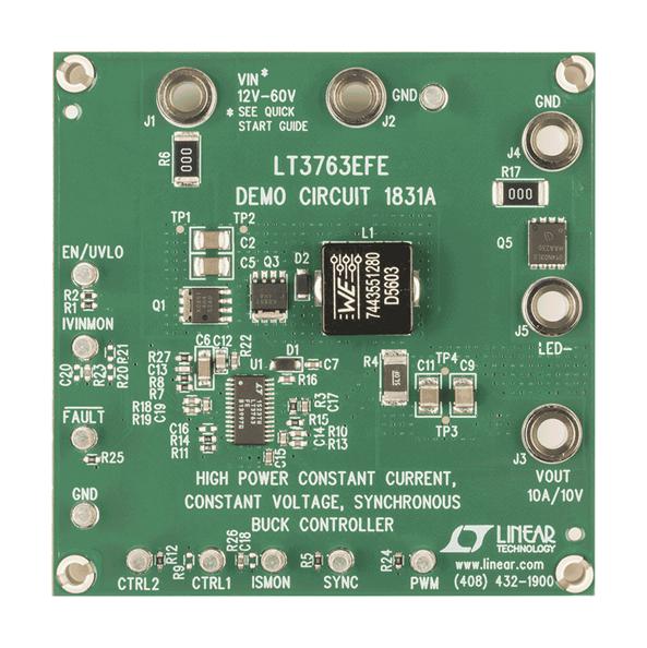 ANALOG DEVICES DC1831A Demonstration Board, LT3763EFE, LED Driver Controller, PWM, 12V to 60V Input, 15V, 10A Output - Image 3