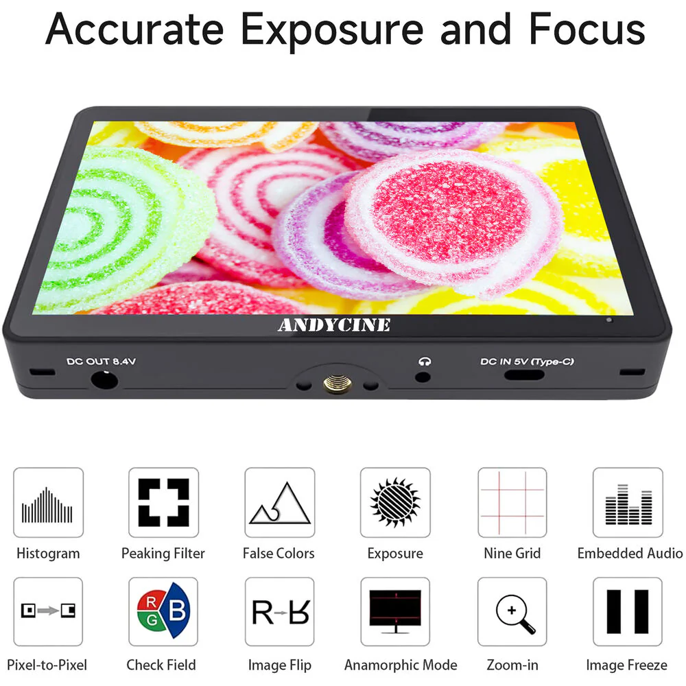 ANDYCINE A6 Max 6" Touchscreen HDMI On-Camera Monitor - Image 6