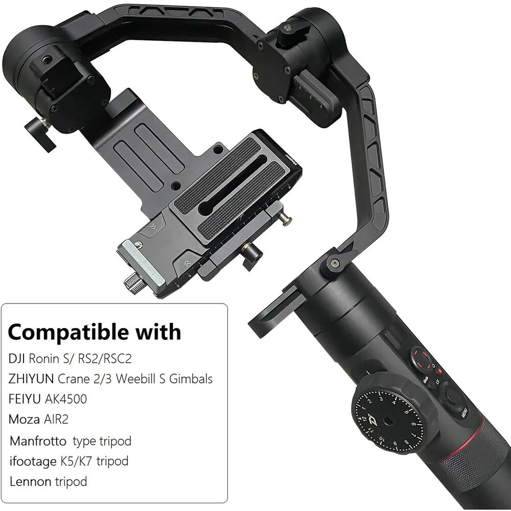 ANDYCINE Arca-Compatible Quick Release Clamp & Manfrotto Plate with 1/4"-20 Holes - Image 3