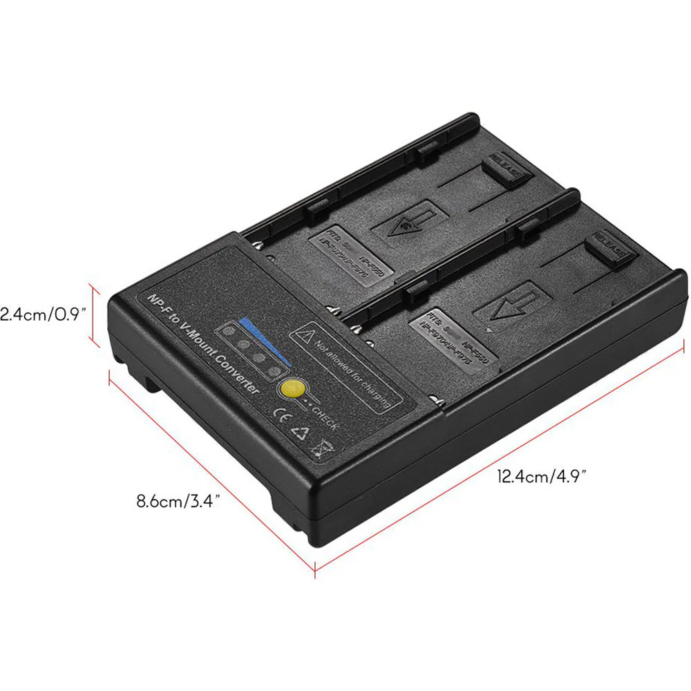 ANDYCINE Dual NP-F to V-Mount Adapter Plate with Power Gauge - Image 5