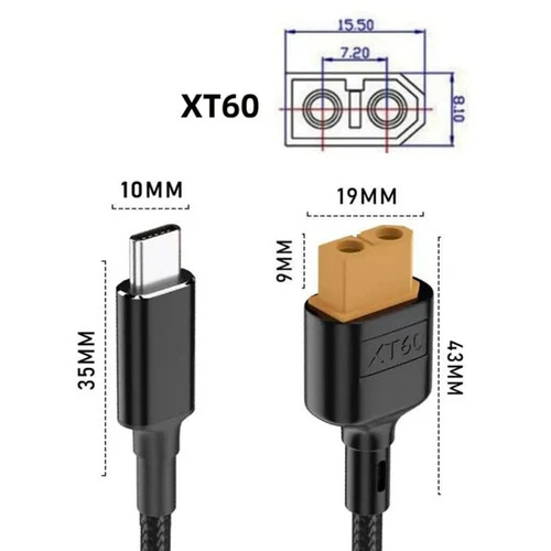 ANDYCINE USB-C PD to XT60 Charging Cable (3.3') - Image 6