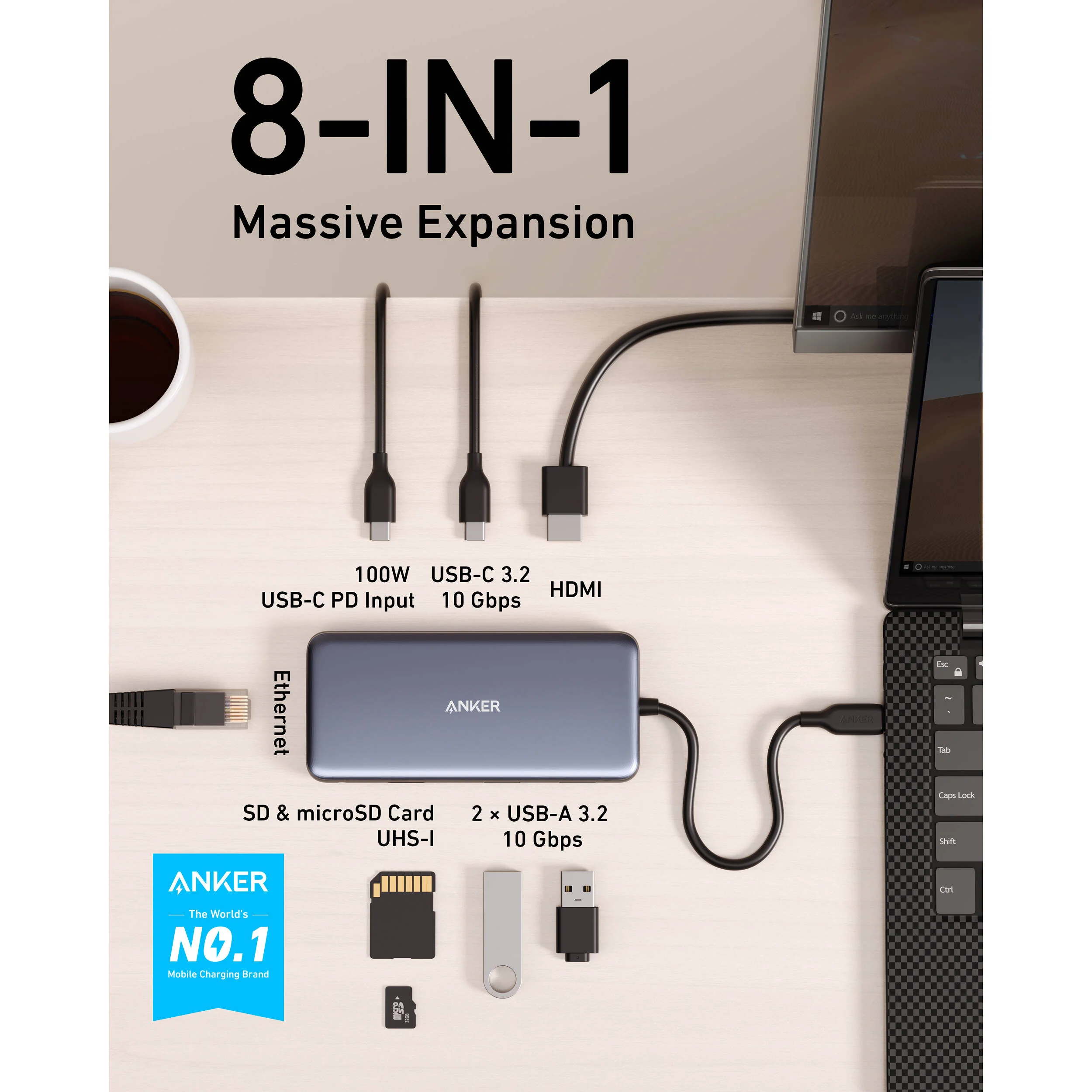 Anker 555 8-in-1 USB-C Hub - Image 6