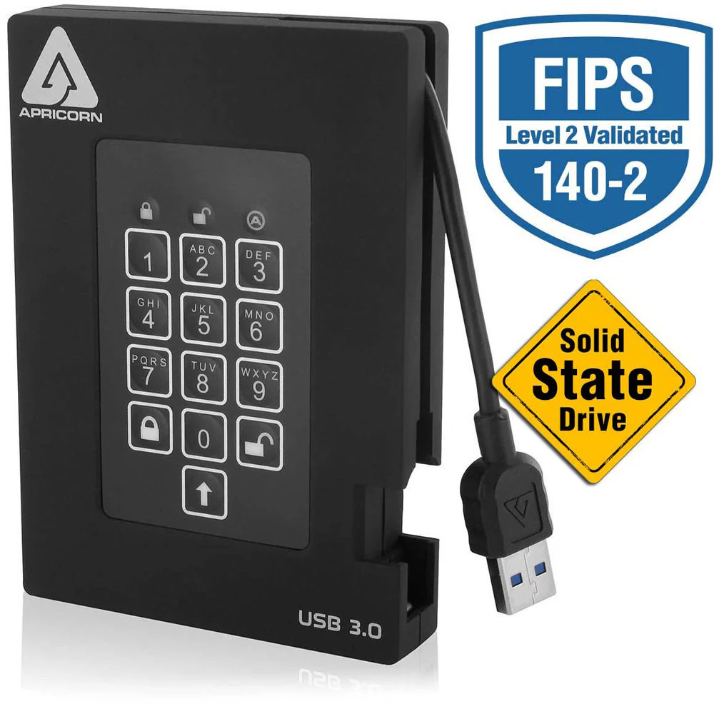 Apricorn 1TB Aegis Fortress Padlock USB 3.0 SSD - Image 3