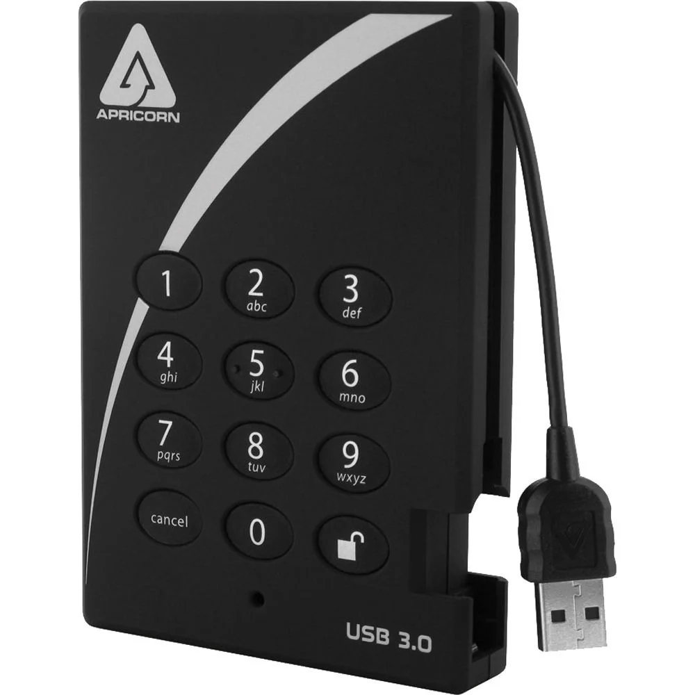Apricorn 500GB Aegis Padlock Encrypted USB 3.0 Hard Drive with PIN Access - Image 4