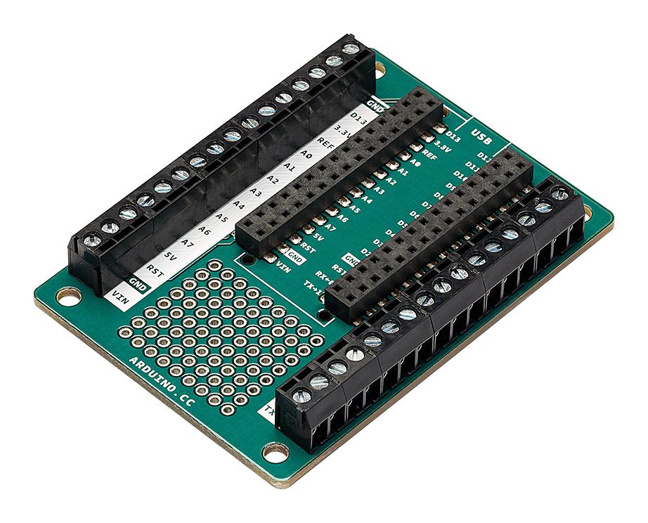 ARDUINO ASX00037 Screw Terminal Adapter, 32 Screw Terminal Connections, 9x8 Grid, Nano Family Boards GTIN UPC EAN: 7630049203297