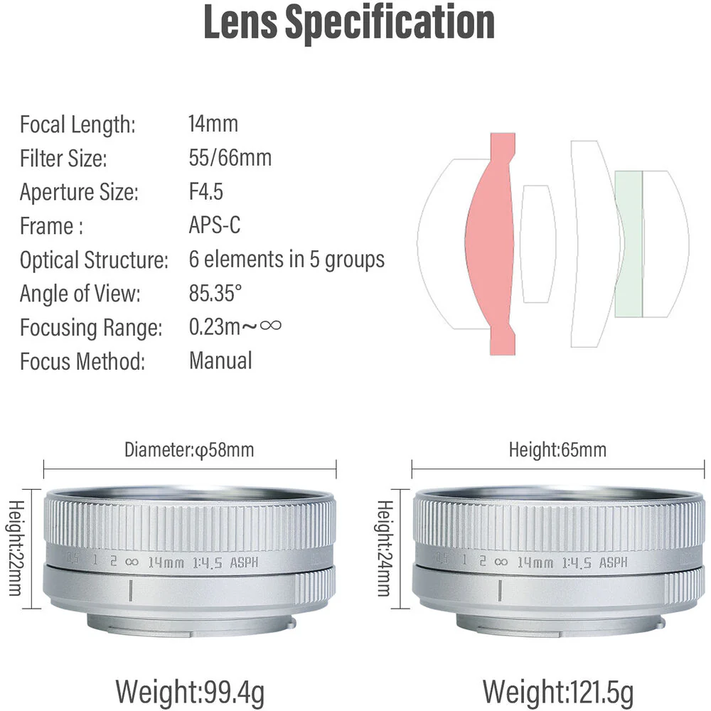 AstrHori 14mm f/4.5 Lens (Nikon Z, Silver) - Image 6