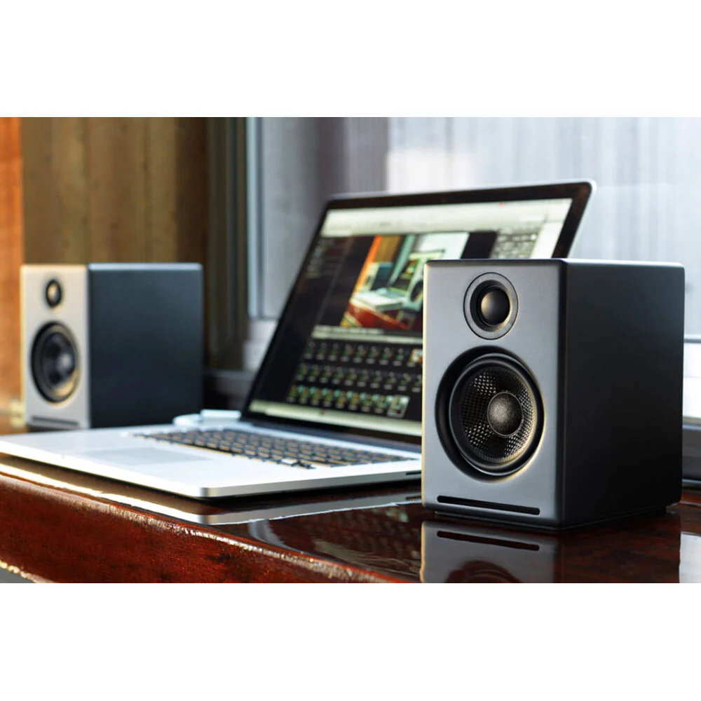 Audioengine HD5 2-Way Active Wireless Bookshelf Speakers (Matte Black, Pair) - Image 4