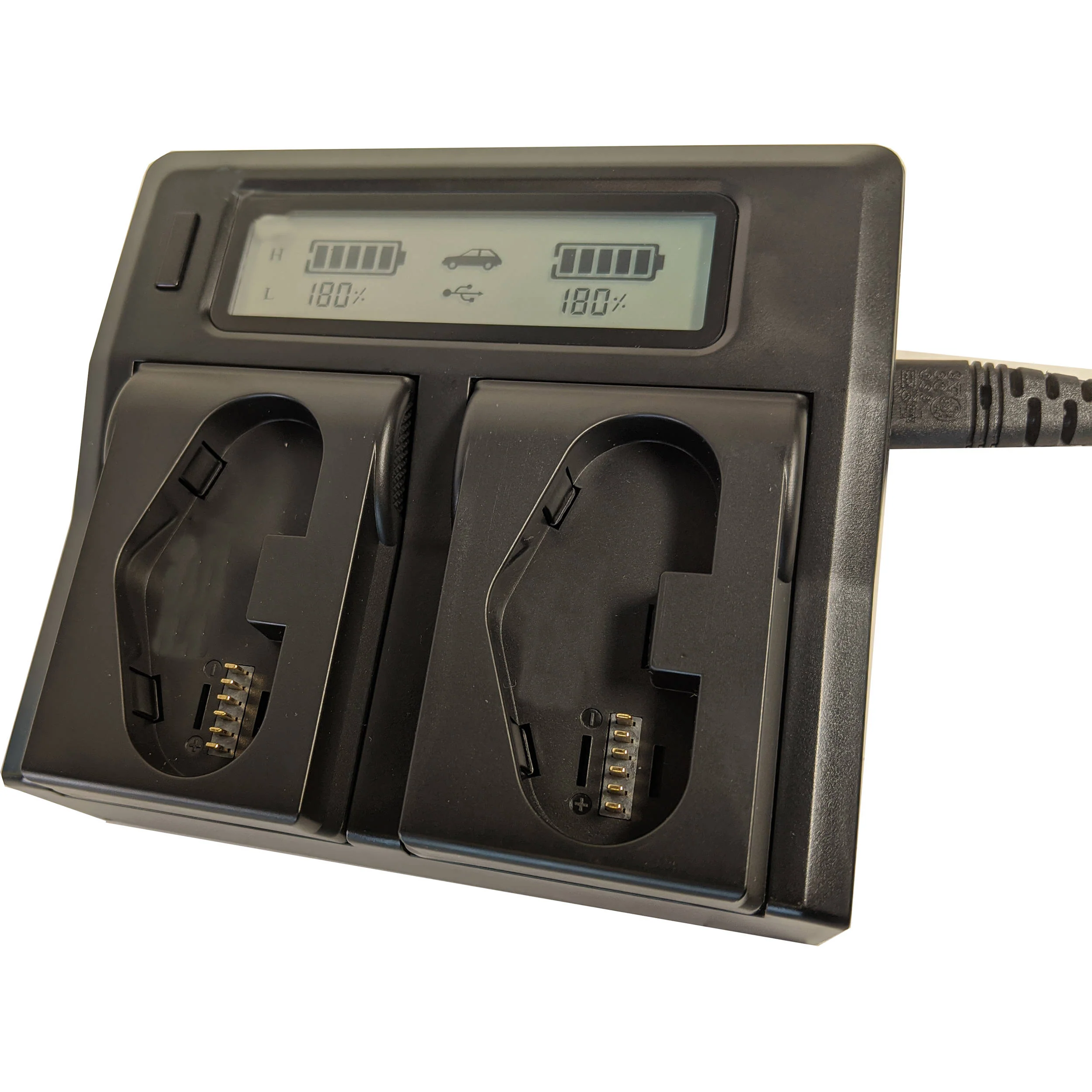 Bescor Dual Bay LCD Charger for NP-T125 Batteries Batteries - Image 2