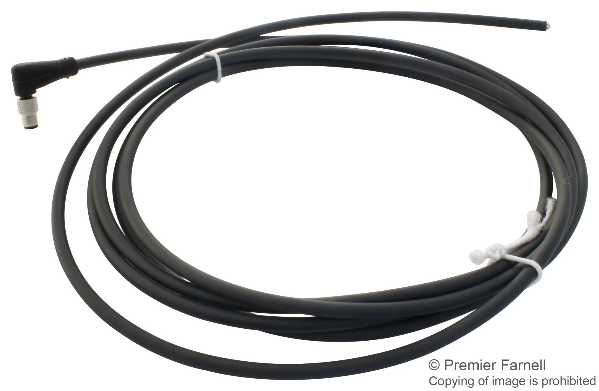 BINDER 79-3110-52-04 Circular Cable Assembly, M5 Socket, 90°, Free Ends, 6.56 ft, 2 m, Black