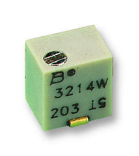 BOURNS 3214W-1-504E Trimmer Potentiometer, 500 kohm, 250 mW, ± 10%, Trimpot 3214 Series, 5 Turns, Surface Mount Device