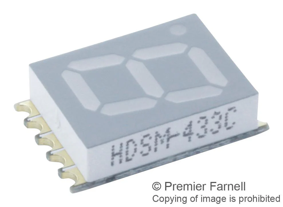 BROADCOM LIMITED HDSM-283B 7 Segment LED Display, Surface Mount, Blue, 20 mA, 3.3 V, 6 mcd, 1, 7 mm