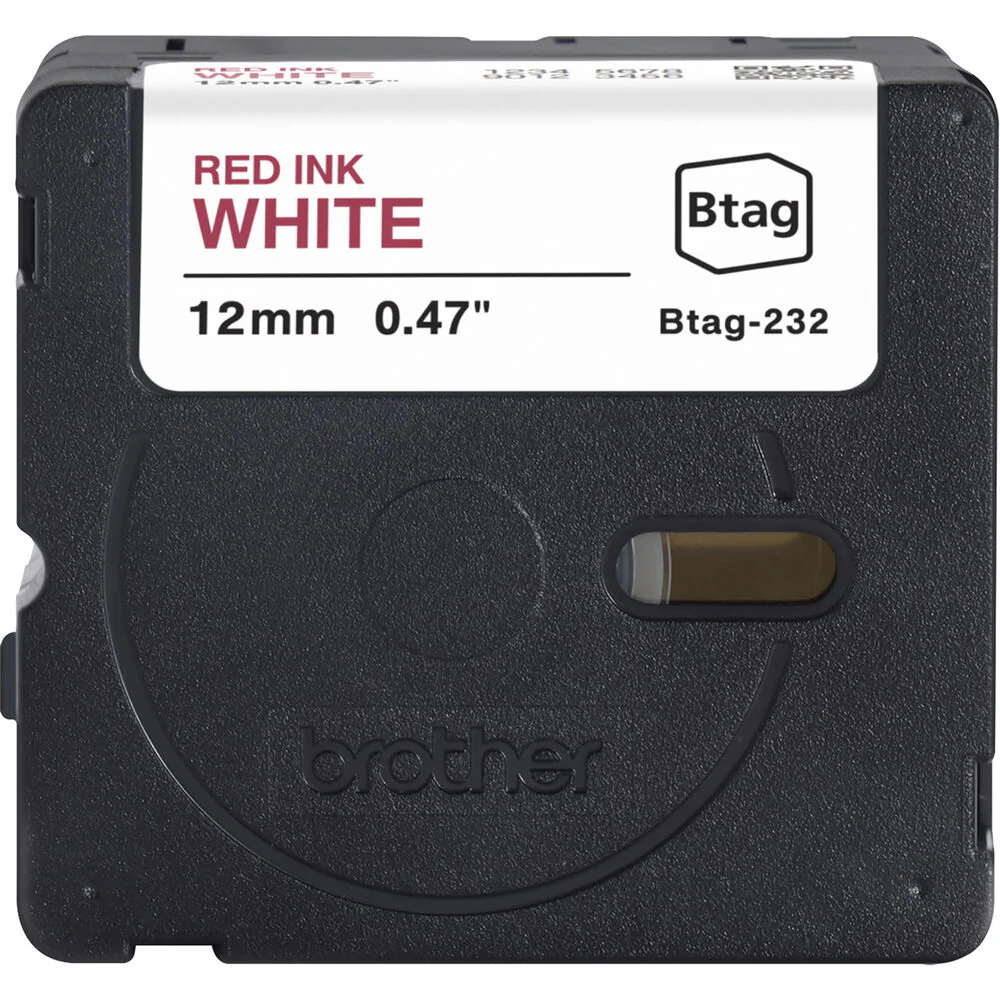 Brother Btag Label Tape for P-Touch PT-N10, PT-N20 & PT-N25BT (Red on White, 0.5" x 13.1') - Image 3