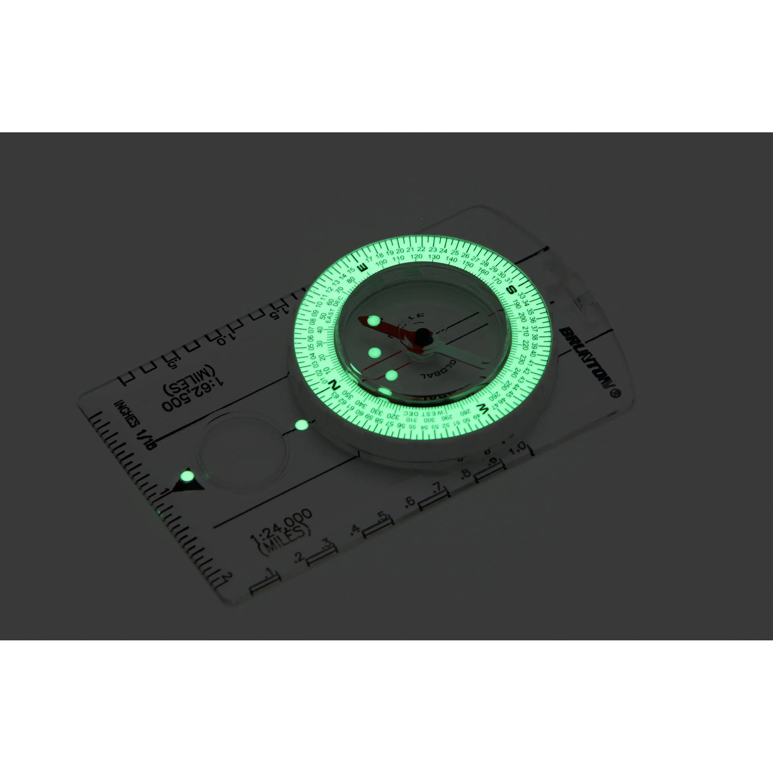 Brunton 8010 Classic Glow/Mils Global Map Compass - Image 4