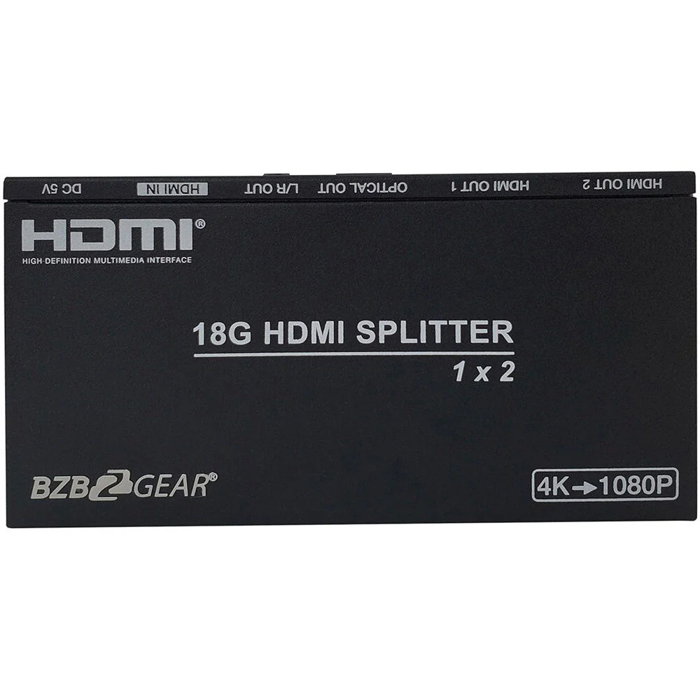 BZBGear 1x2 UHD 4K60 HDMI Splitter/Downscaler with Audio De-Embedding - Image 3