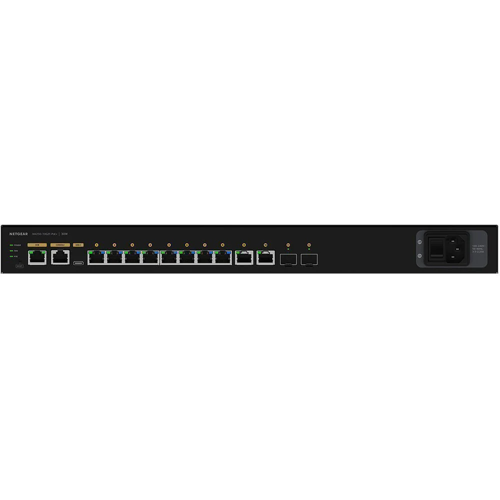 BZBGEAR NETGEAR AV LINE 8X1G PoE+ 125W 2X1G and 2XSFP Managed Switch - Image 3
