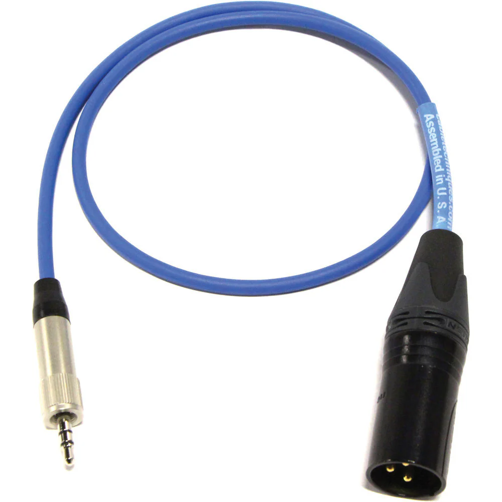 Cable Techniques 3.5mm TRS to 3-pin XLR Male Deluxe Sennheiser EK 100 G3 Output Cable (12", Blue)