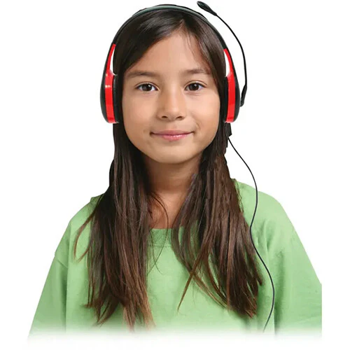 Califone KH-08GT RD On-Ear Headset with Gooseneck Microphone and 3.5mm Plug (Black and Red) - Image 5
