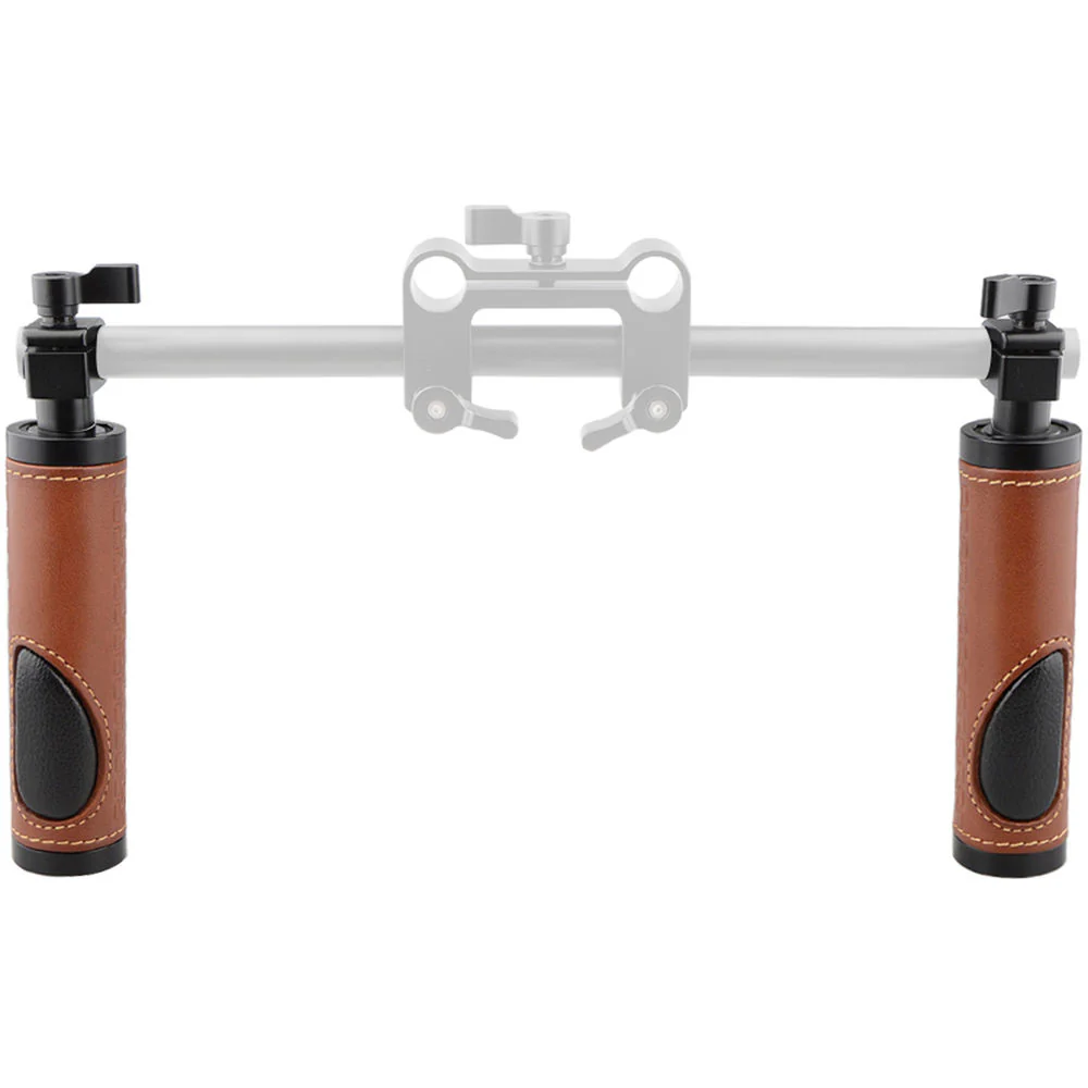 CAMVATE 15mm Rod Clamp Leather Handle Grip for DSLR Camera Rod System (2-Pack) - Image 7