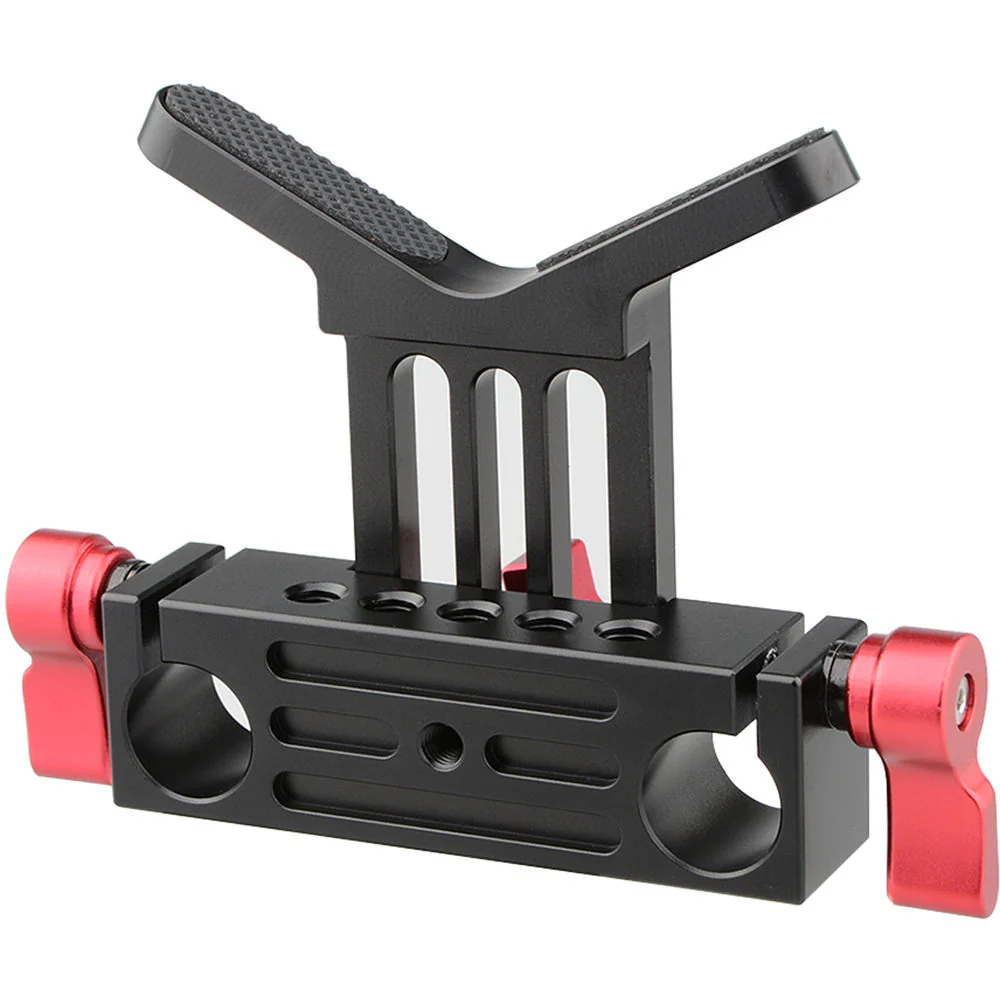 CAMVATE Adjustable Lens Support for 15mm Rods (Red Knobs) - Image 5