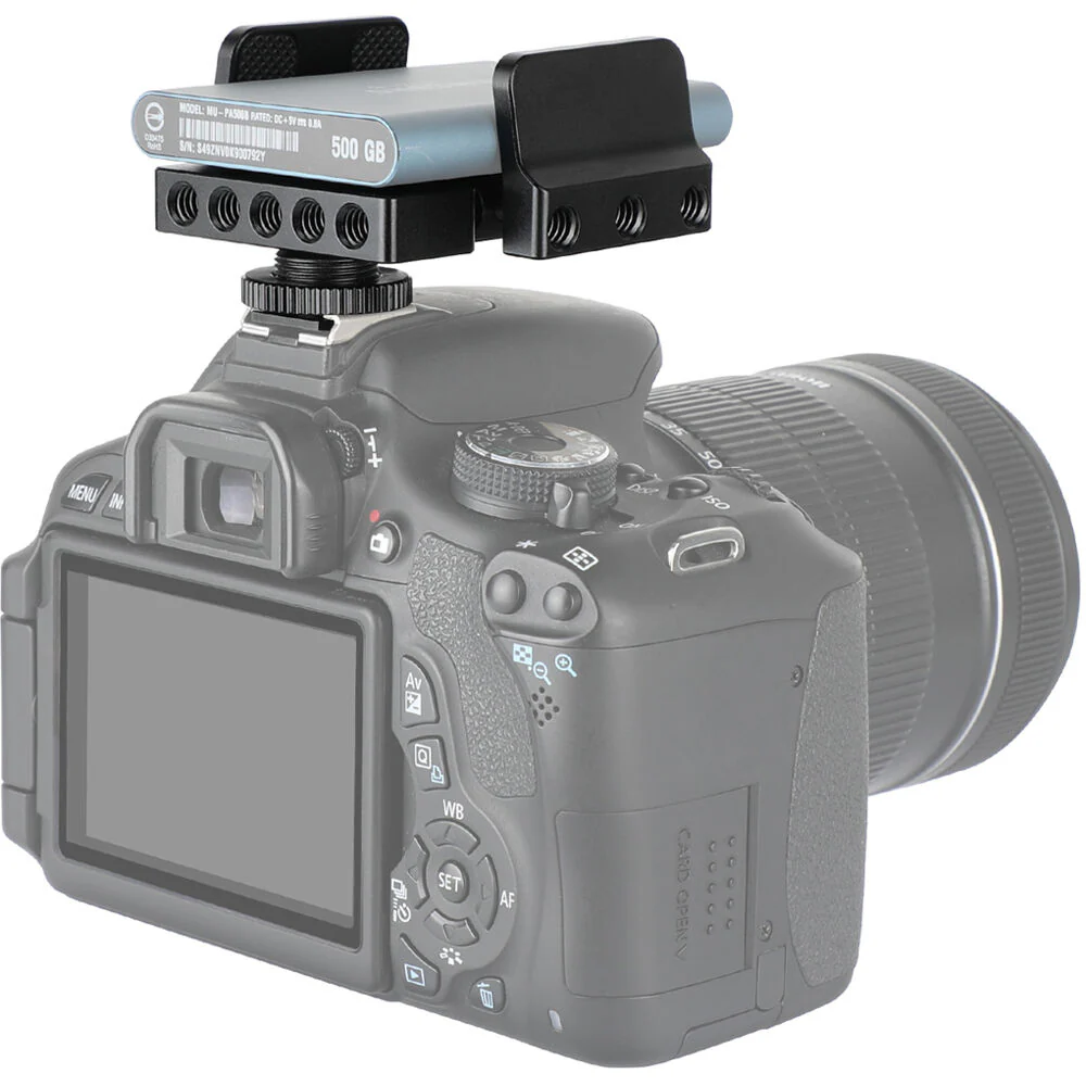 CAMVATE Adjustable SSD Hard Drive Clamp with Cold Shoe Adapter for Blackmagic Micro Converter - Image 2