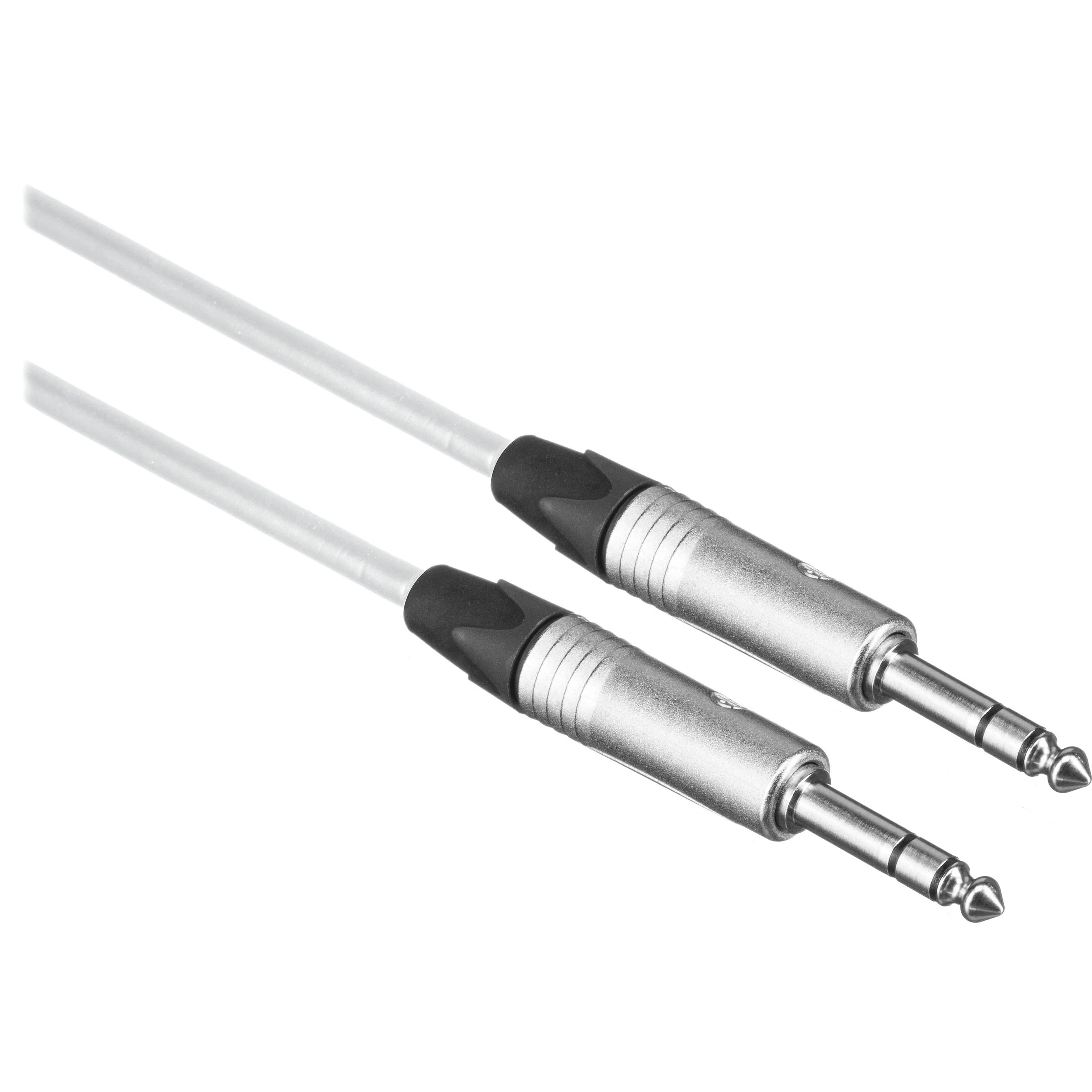 Canare Star Quad 1/4" TRS Male to 1/4" TRS Male Cable (White, 25')