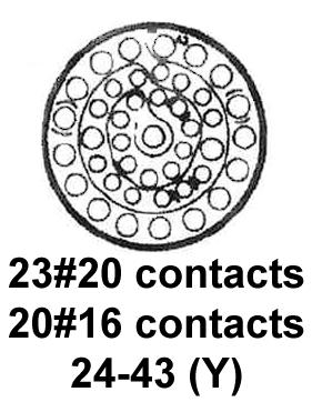 Cinch Connectivity Solutions C48-10R24Y43S6-406 C48-10R24Y43S6-406 Circular Connector C48 Wall Mount Receptacle 43 Contacts Crimp Socket - Not Supplied - Image 2