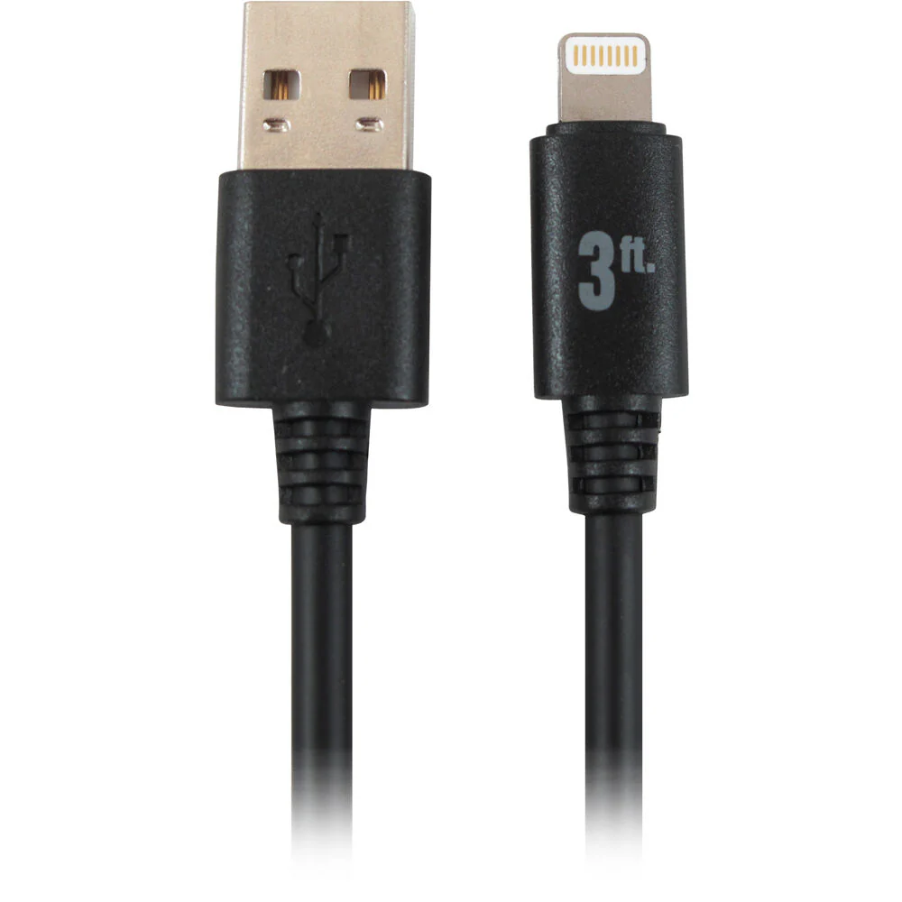 Comprehensive Pro AV/IT Lightning Male to USB Type-A Cable (3', Black) - Image 2