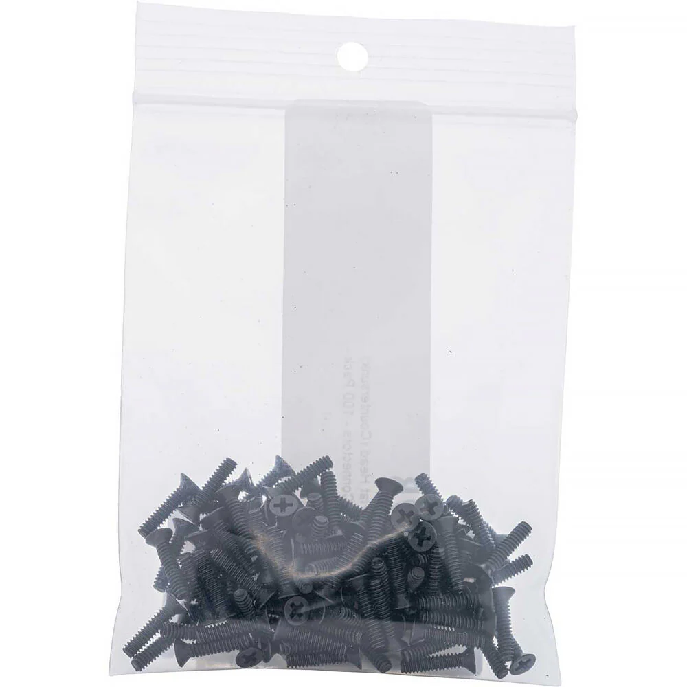 Connectronics 4-40 x 1/2" Flat Head Countersunk Screws for Chassis Mount Connectors (100-Pack, Black)