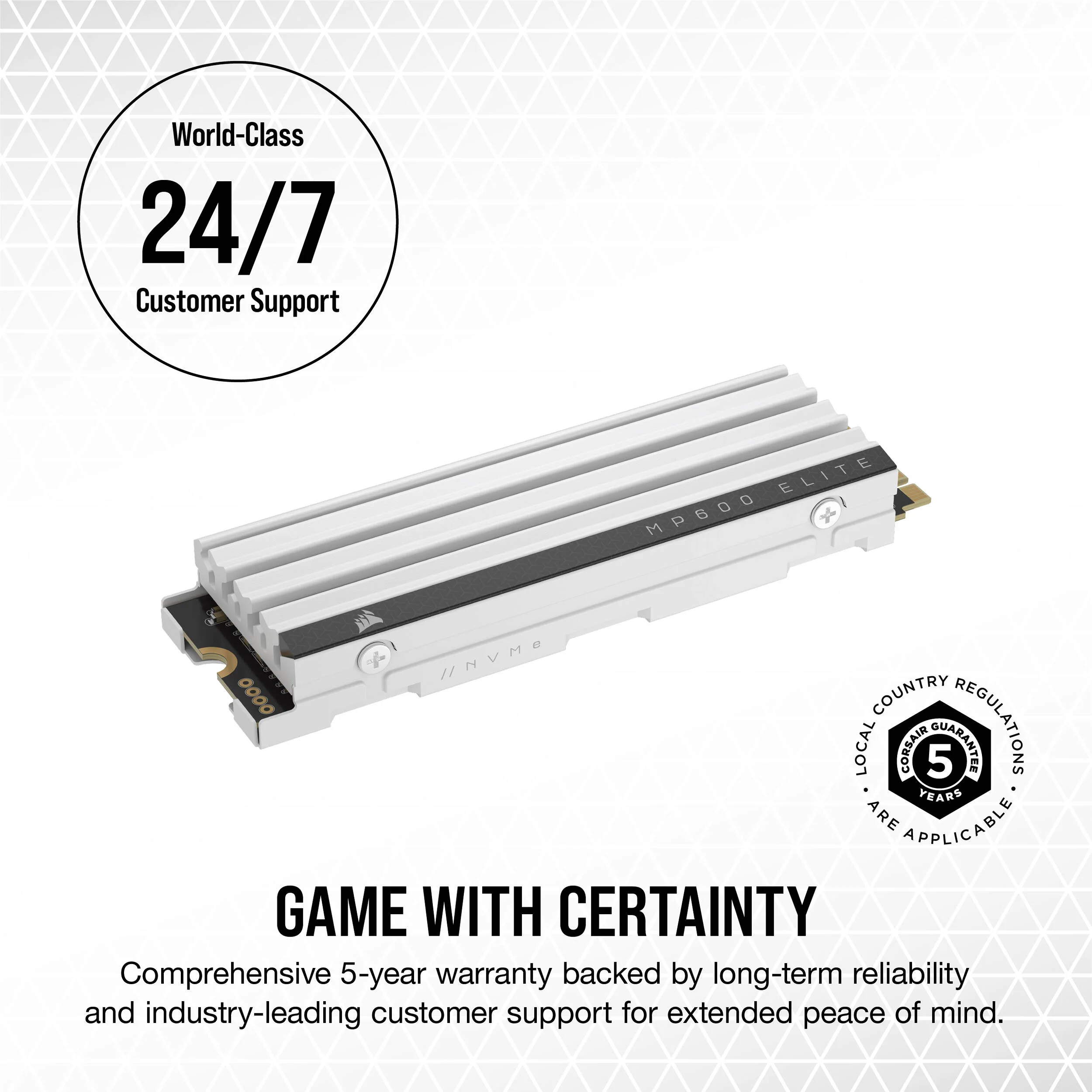 Corsair 2TB MP600 ELITE NVMe PCIe 4.0 M.2 Internal SSD (Heatsink, Optimized for PS5) - Image 7