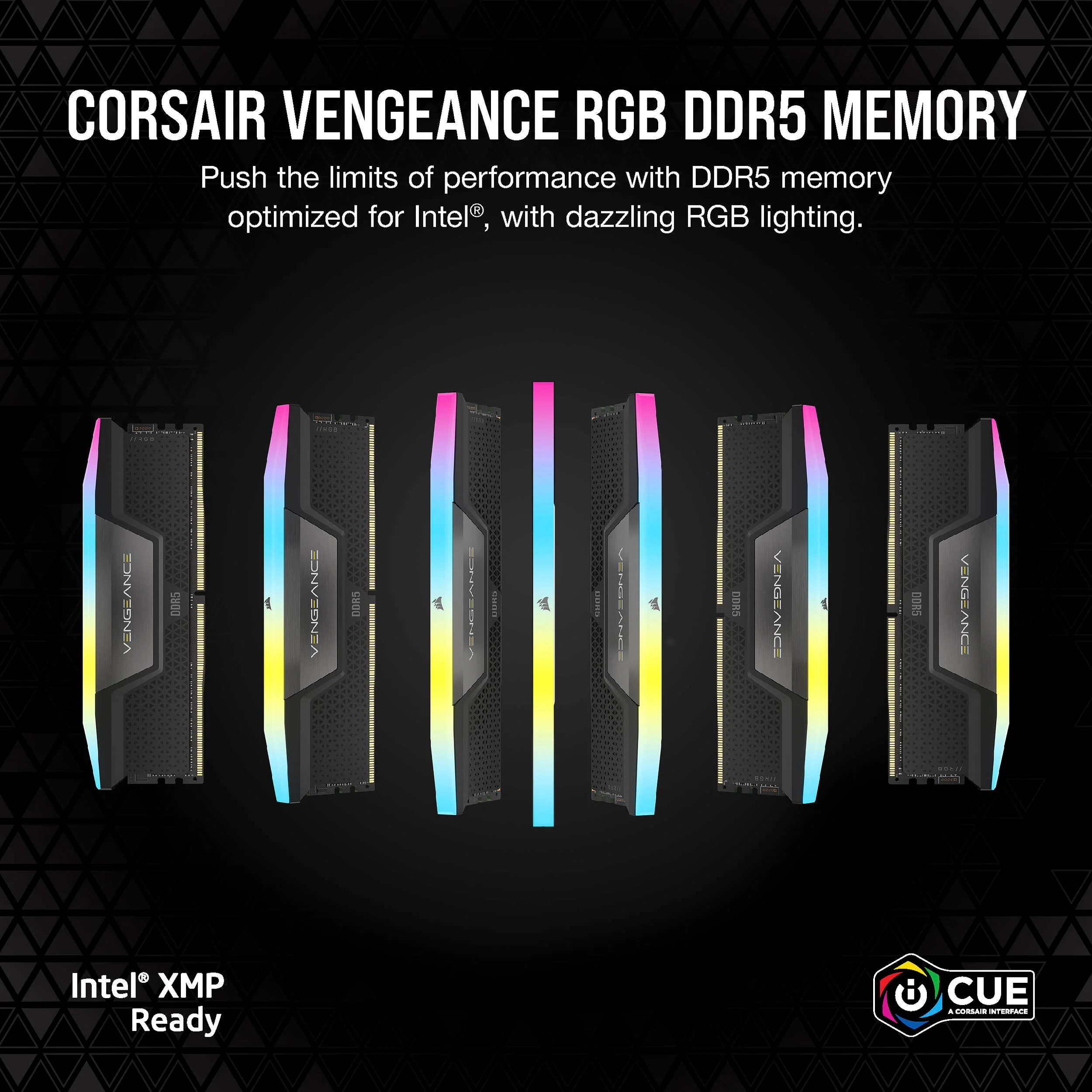 Corsair 32GB VENGEANCE RGB DDR5 7200MT/s DIMM Memory Kit (Black, 2 x 16GB) - Image 4