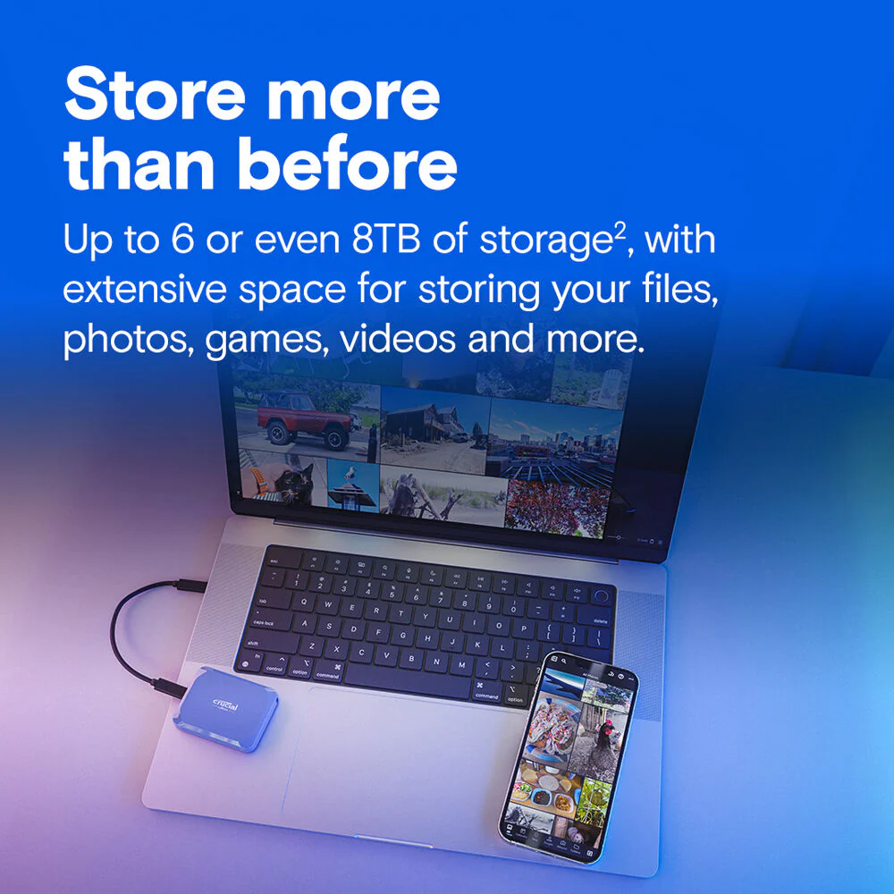 Crucial 2TB X10 USB 3.2 Gen 2x2 Portable SSD - Image 2