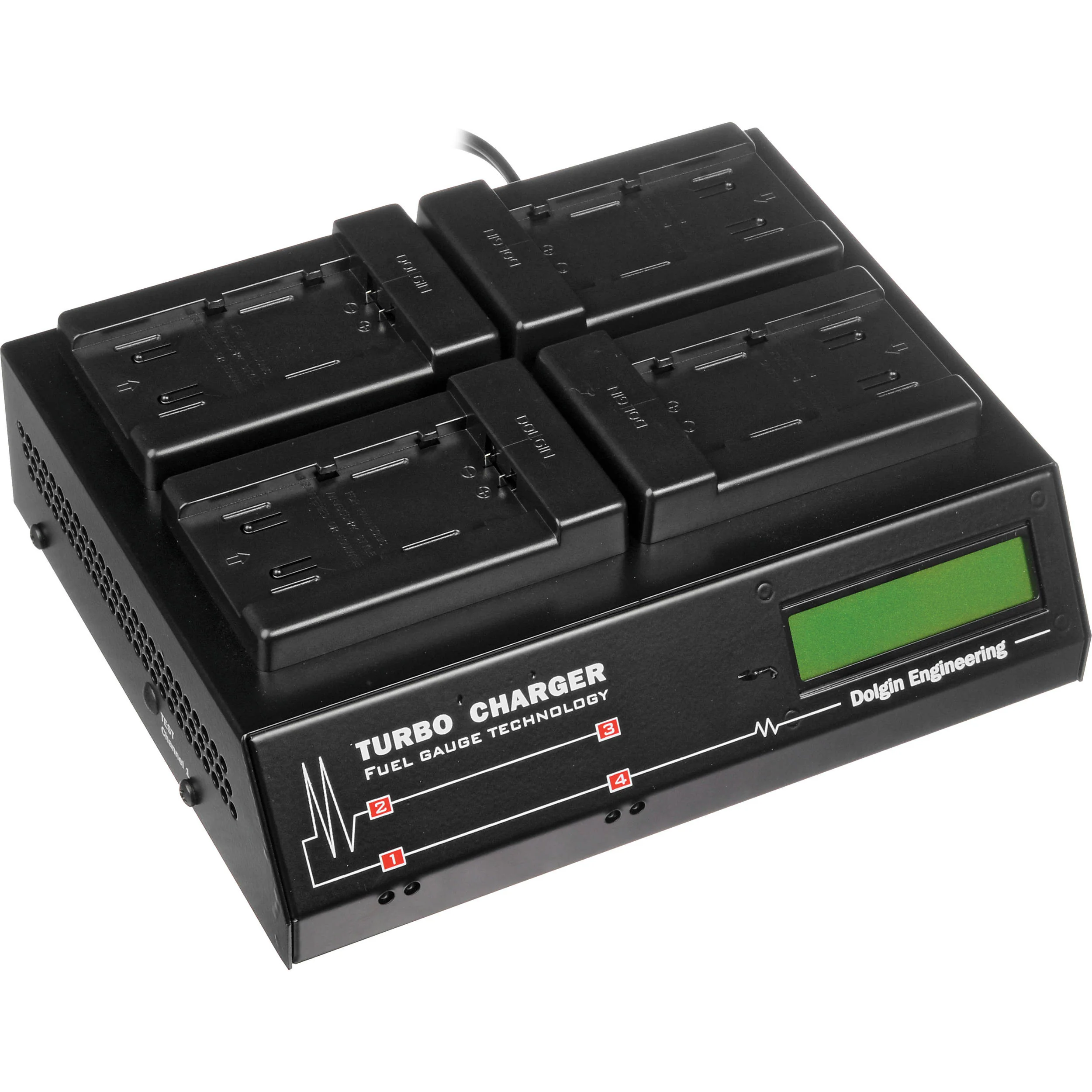 Dolgin Engineering TC400 Four-Position Simultaneous Battery Charger for Panasonic VBD58, VBR118G, VBR89G, VBR59P, and D54