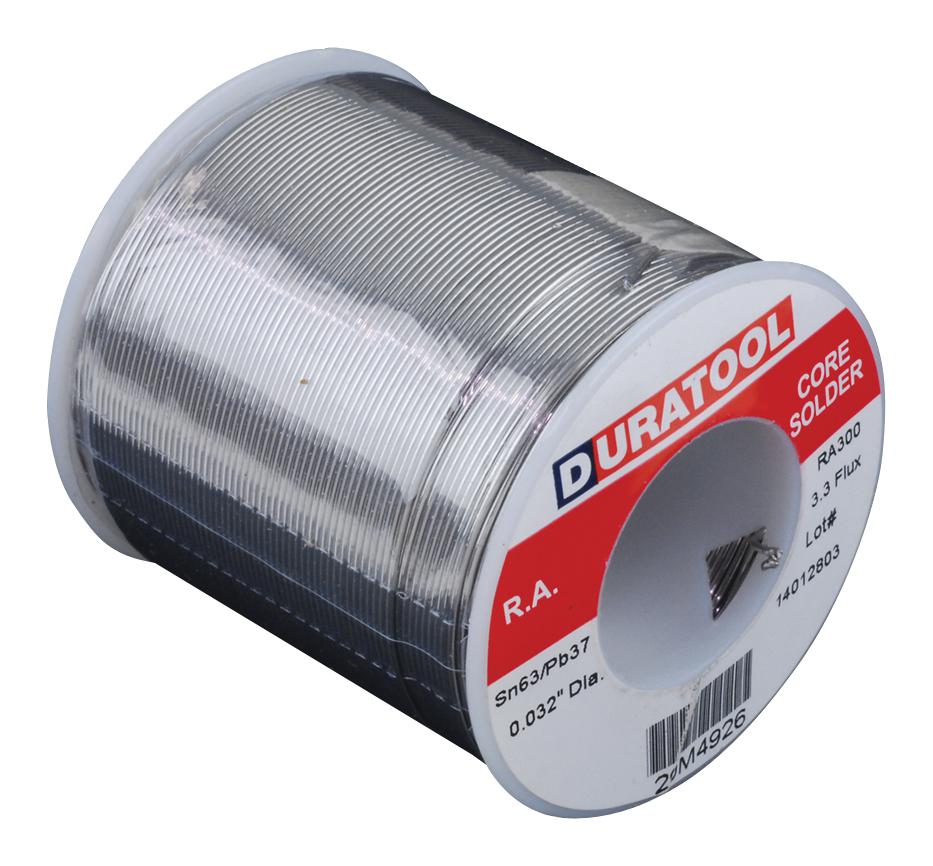 DURATOOL SPC22132 Solder Wire, 63/37, 0.81mm Diameter, 183°C, 454g
