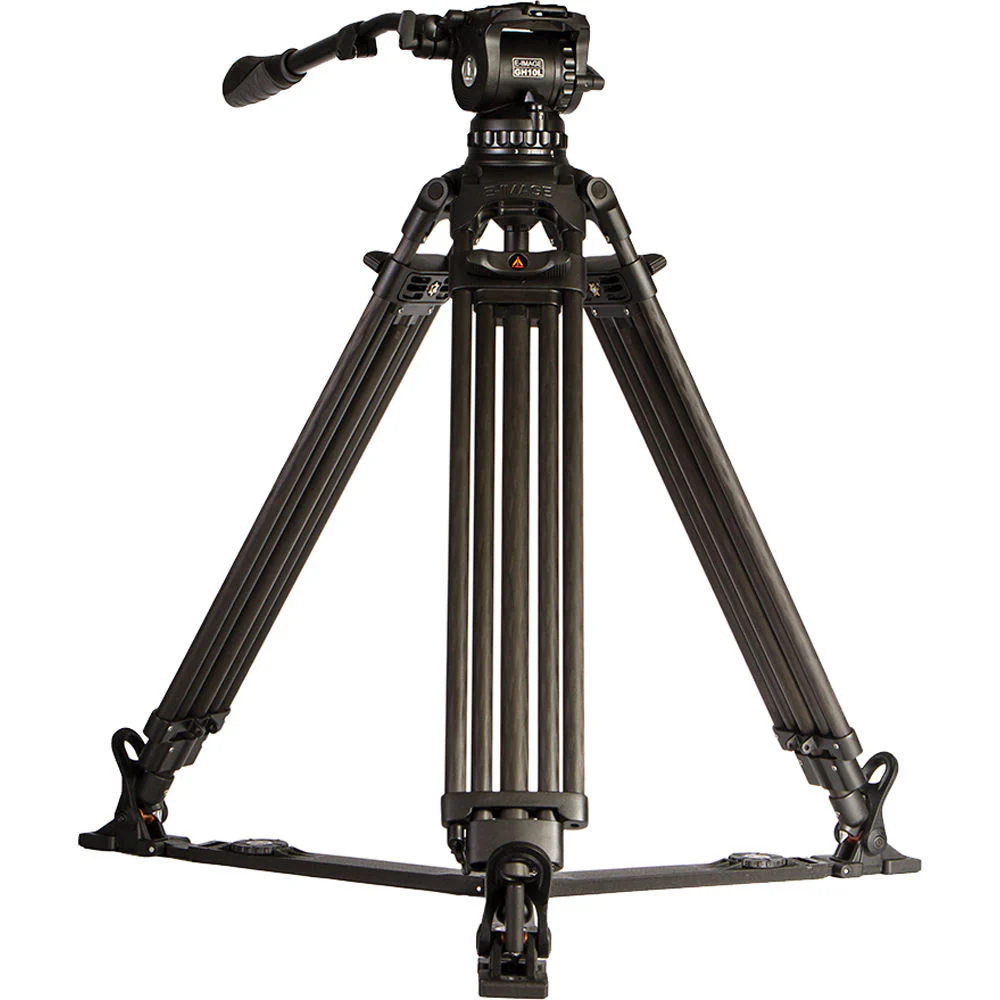 E-Image Two-Stage Carbon Fiber Tripod with GH10L Head & Tripod Dolly Kit (100mm) - Image 2