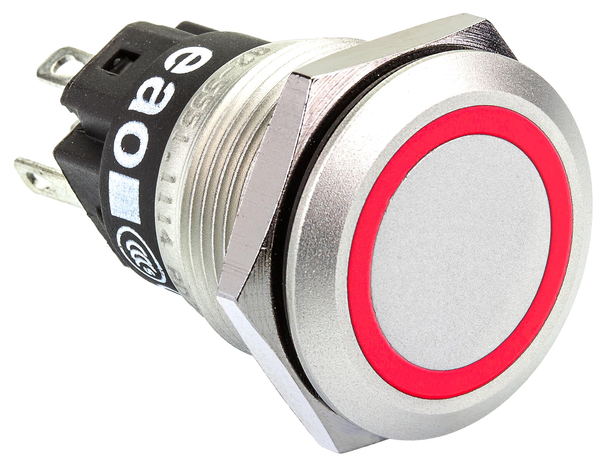 EAO 82-5151.0114 LED Panel Mount Indicator, Red, 24 V, 19 mm, 10 mA, IP65, IP67