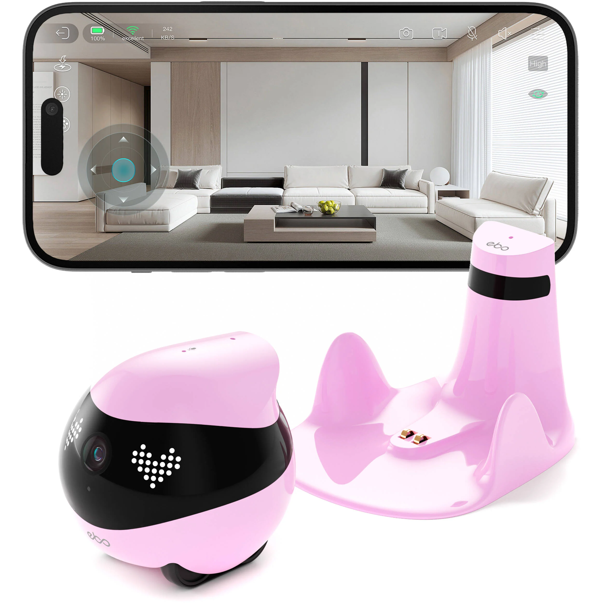 enabot EBO Air 2 Companion Robot (Robin Pink) - Image 2