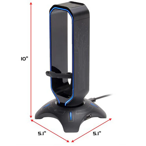 Enhance RGB Gaming Headset Stand with Mouse Bungee and USB Hub - Image 6