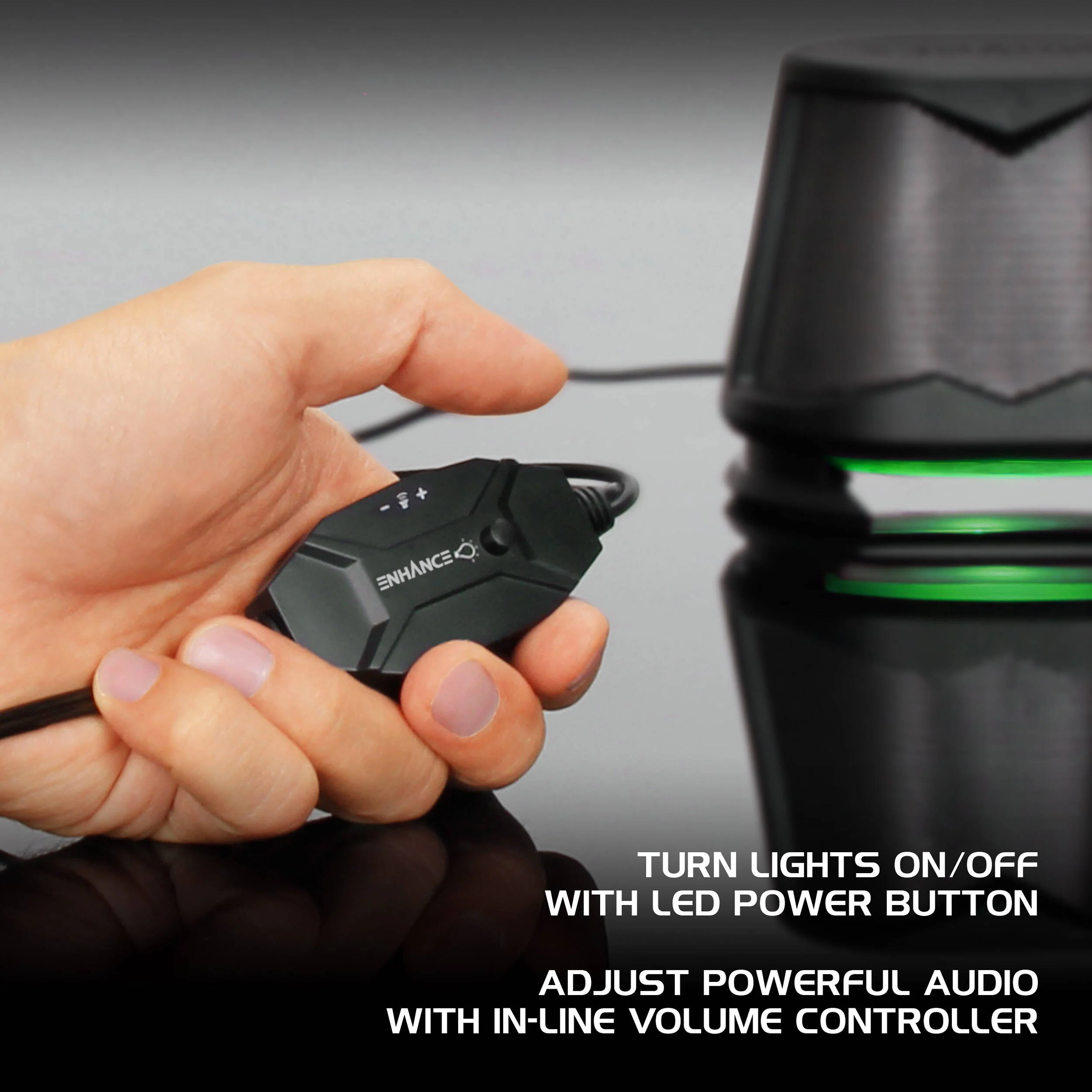 Enhance SB2 2.0 High Excursion Computer Speakers with LED Lights (Green) - Image 6